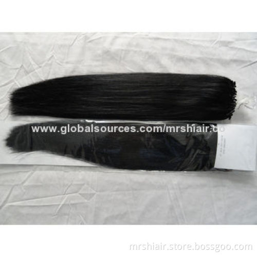 22-inch Natural Black Silk Straight Micro Loop Hair Extensions